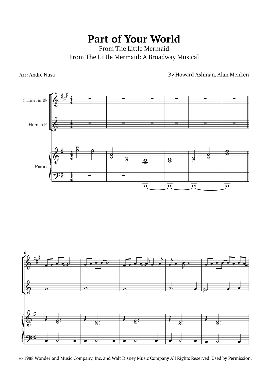 Part Of Your World (arr. André Nusa)