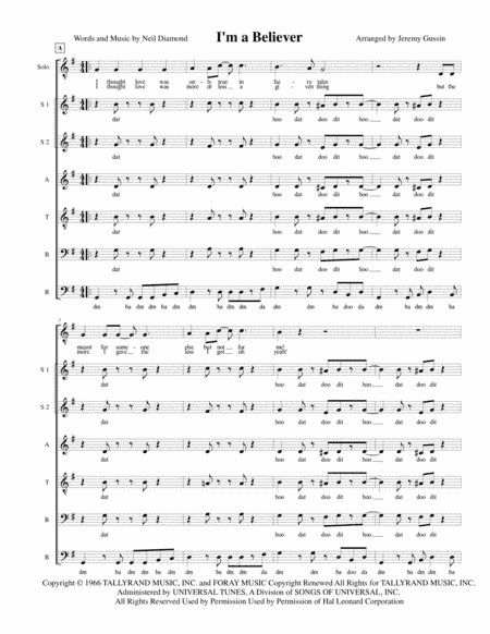 I'm A Believer (arr. Jeremy Carlos Gussin)
