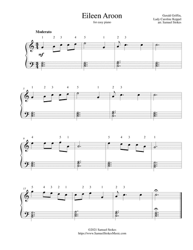 Eileen Aroon - for easy piano (arr. Samuel Stokes)