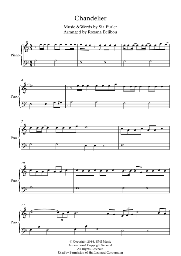 Chandelier (arr. Roxana Belibou)