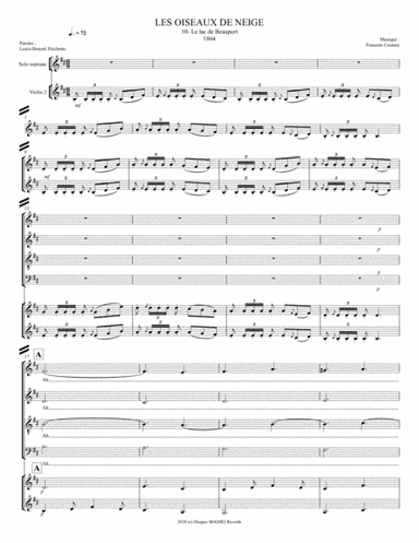 LES OISEAUX DE NEIGE - Le lac de Beauport (arr. Disques BOGHEI Records)