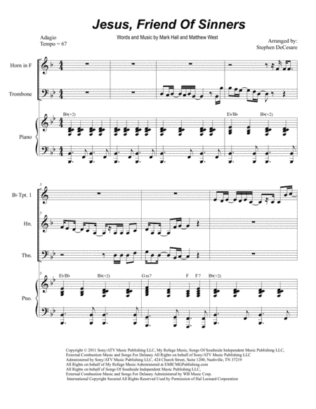 Jesus, Friend Of Sinners (arr. Stephen DeCesare)