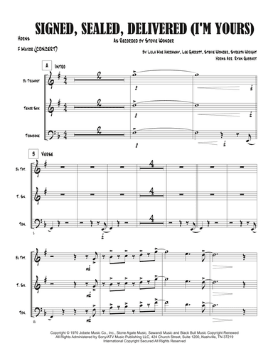 Signed, Sealed, Delivered I'm Yours (arr. Ryan Gabbart)