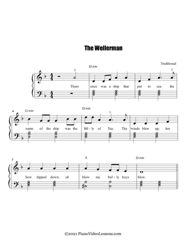 The Wellerman - a Sea Shanty - Easy Chord Style (arr. PianoVideoLessons.com)