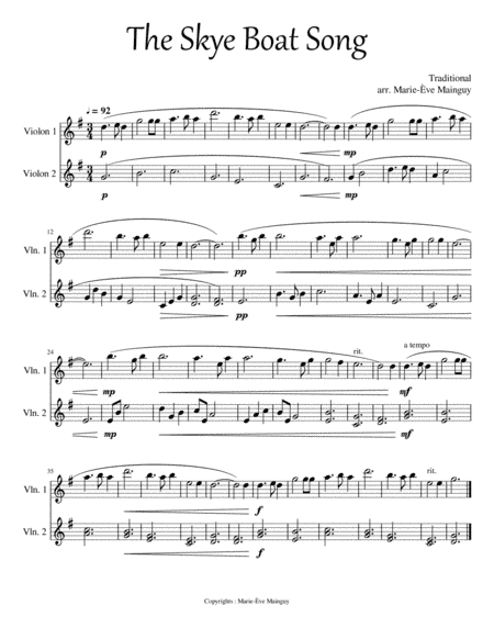 The Skye Boat Song (arr. Marie-Ève Mainguy)