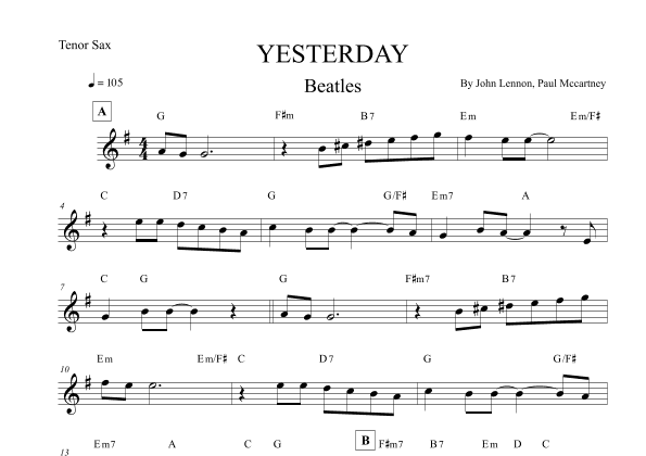 Yesterday (arr. Leo Silva)