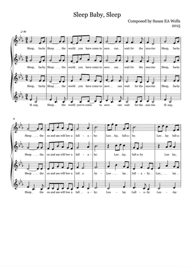 Sleep, Baby Sleep - 4 voice a cappella