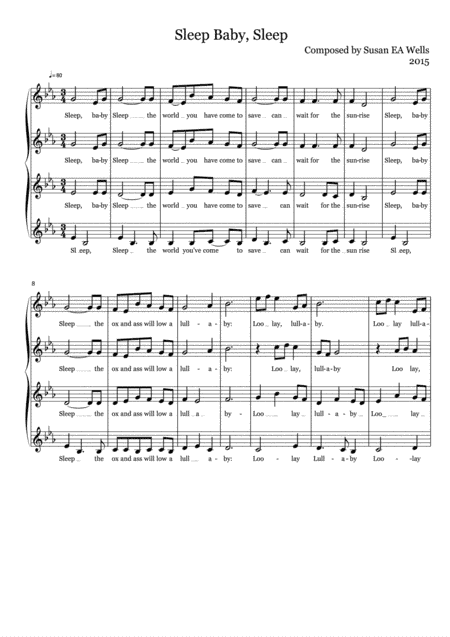 Sleep, Baby Sleep - 4 voice a cappella