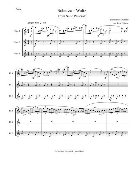 Chabrier - flute trio - Scherzo from Suite Pastorale (arr. John Gibson)