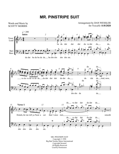 Mr. Pinstripe Suit (arr. Dan Wessler)