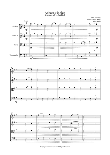 Adeste Fideles (O Come, All Ye Faithful) - string quartet (arr. Vitor Melo)