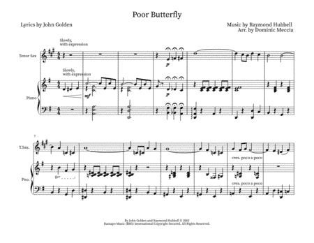 Poor Butterfly (arr. Dominic Meccia)