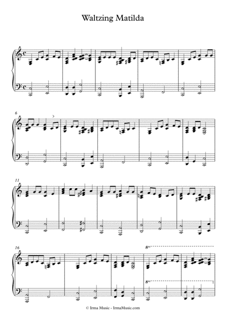 Waltzing Matilda for Piano (arr. Ian)