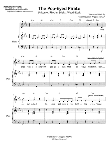 The Pop-Eyed Pirate (Unison)