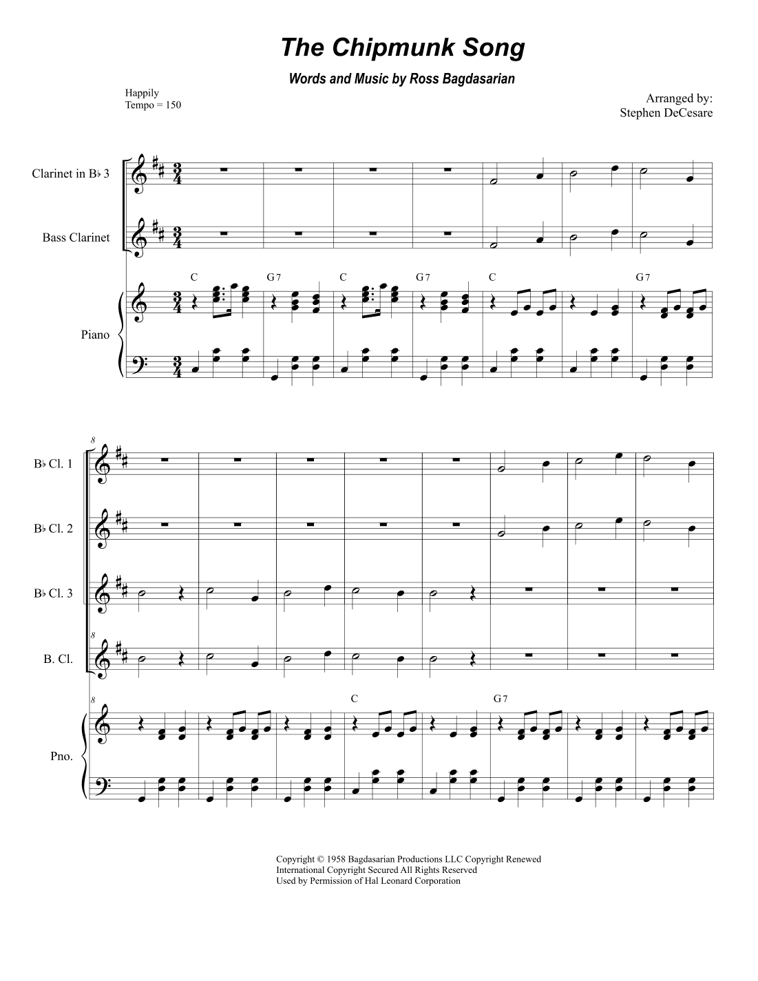 The Chipmunk Song (arr. Stephen DeCesare)