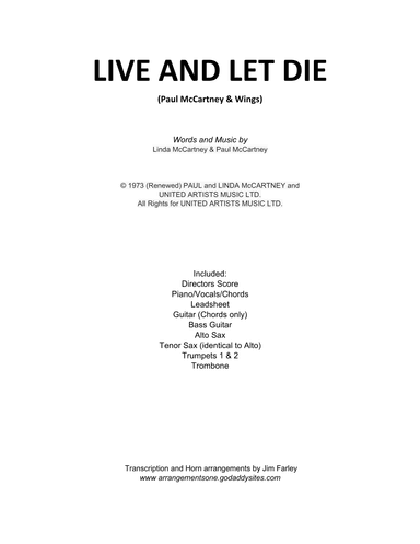 Live And Let Die (arr. Jim Farley)