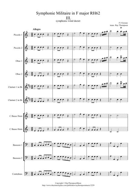 Gossec: Symphonie Militaire in F major RH62 Mvt. III - symphonic wind (arr. Ray Thompson)