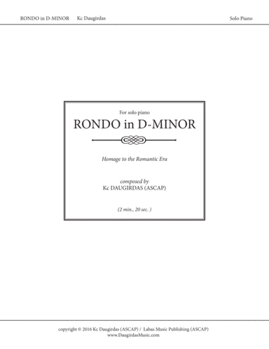 Rondo in D-minor (for Solo Piano)