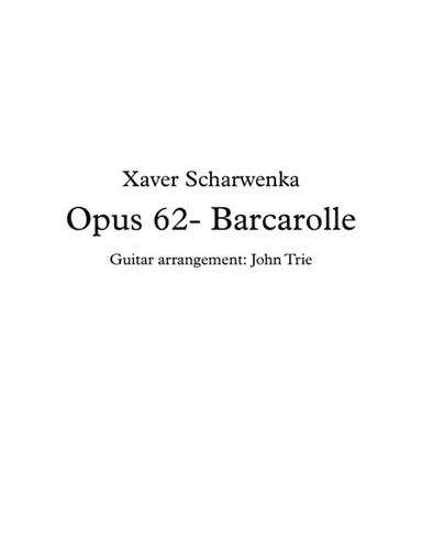 Opus 62, Barcarolle (arr. John Trie)