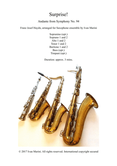 Surprise Symphony (Haydn) - Andante - Sax Ensemble (arr. Ivan Marini)