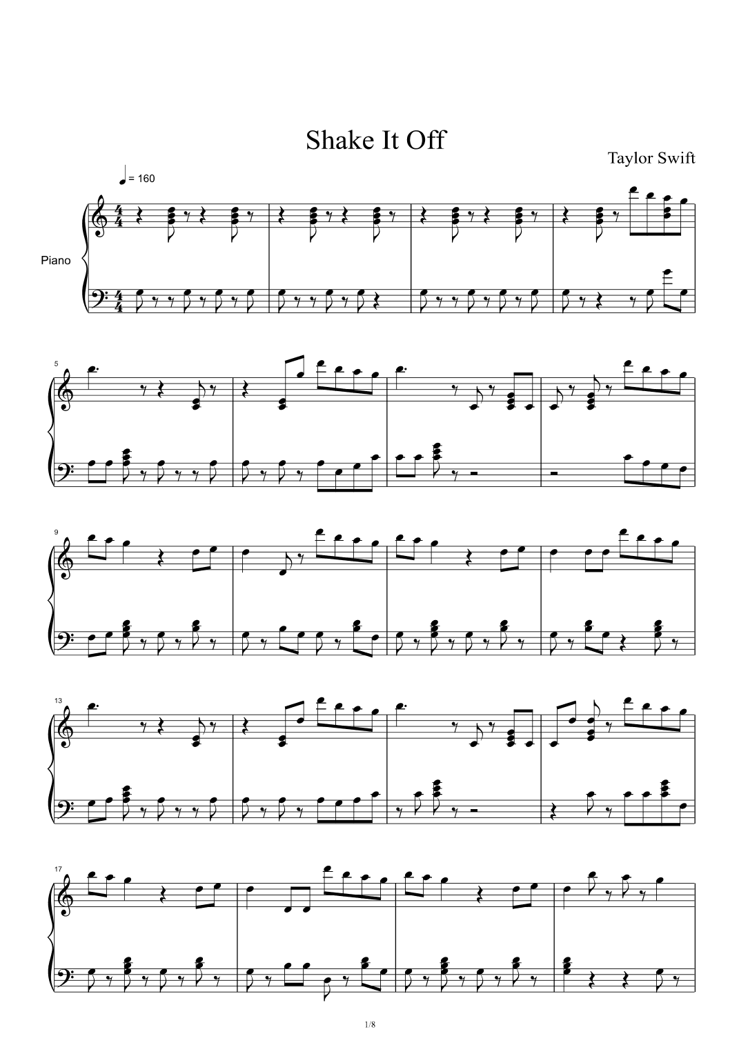 Shake It Off (arr. Taylor Swift)