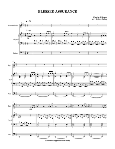 BLESSED ASSURANCE (arr. Robert Bailey)