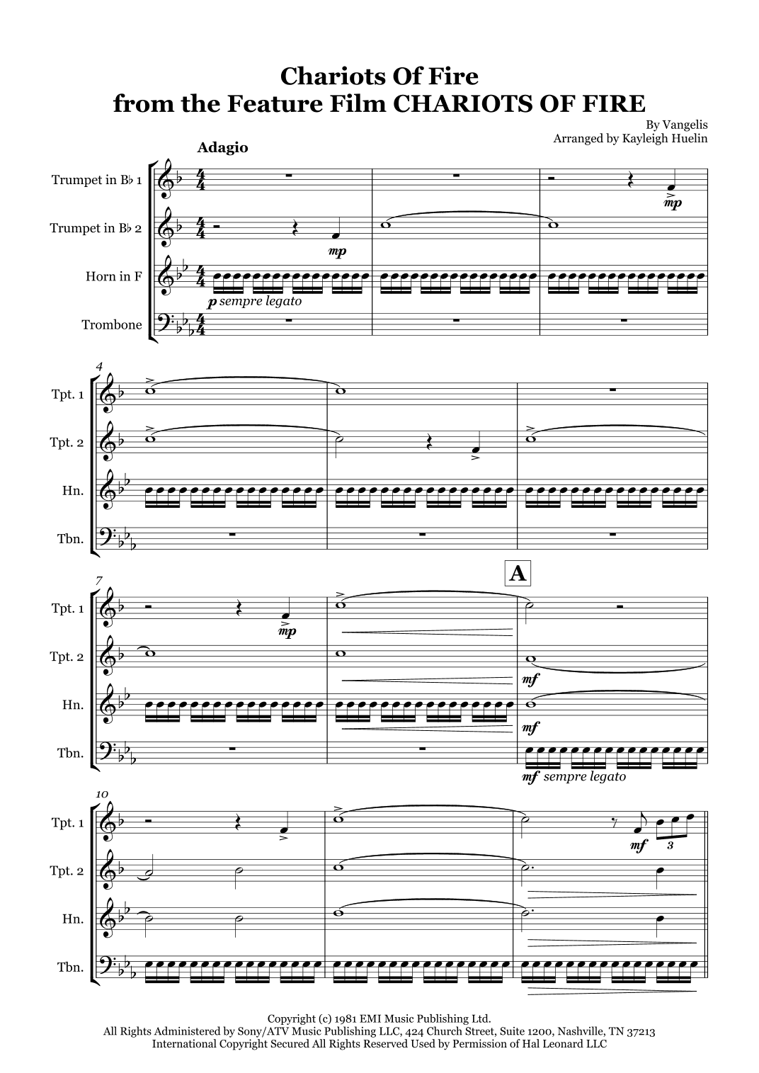 Chariots Of Fire (arr. Kayleigh Huelin)