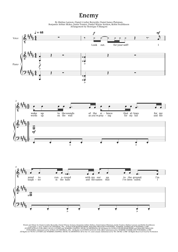 Enemy (arr. Henrique F Mangoni)