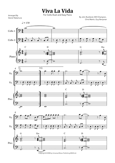 Viva La Vida (arr. Daniel Nakamura)