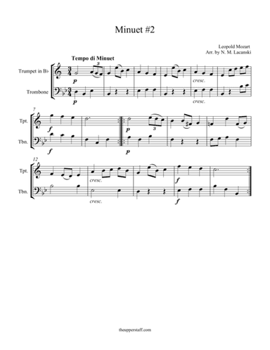 Minuet #2 (arr. Nick Lacanski)