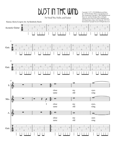Dust In The Wind (arr. Kimberly Steele)