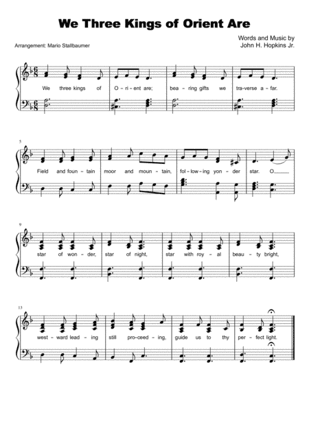 We Three Kings (Christmas carol) (arr. Mario Stallbaumer)