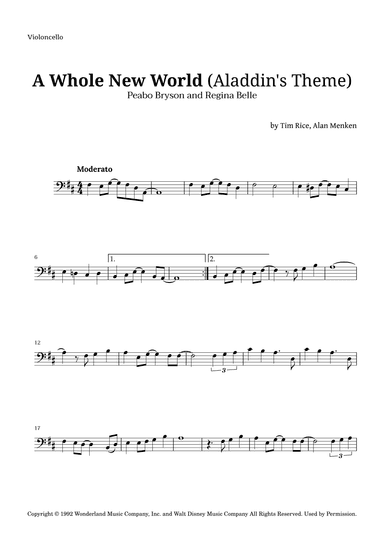 A Whole New World (aladdin's Theme) (arr. Langanho)