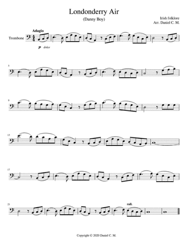 Danny Boy for trombone and piano (arr. Daniel C. M.)