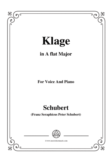 Schubert-Klage(Lament),in A flat Major,D.415,for Voice and Piano (arr. MSM)