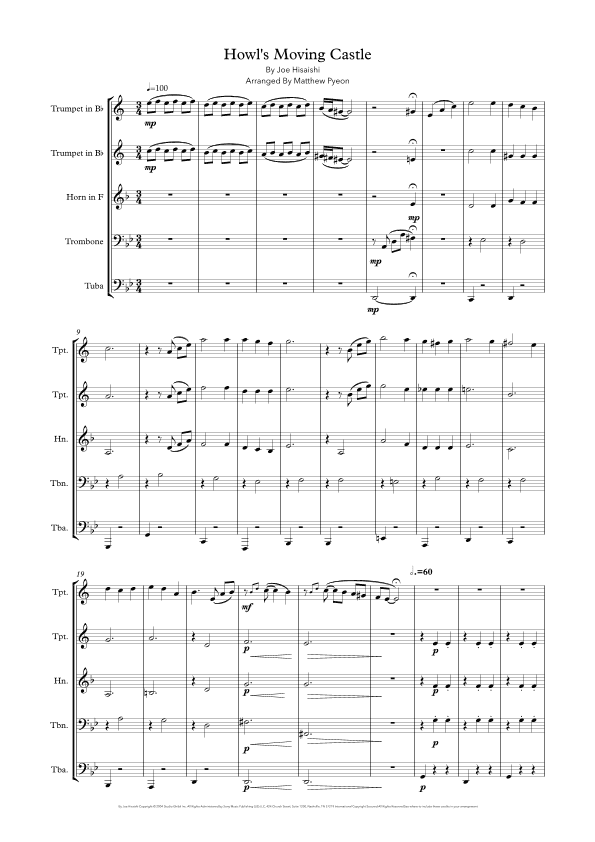 Howl's Moving Castle (arr. Matthew pyeon)