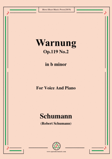 Schumann-Warnung,Op.119 No.2,in b minor,for Voice&Piano (arr. MSM)