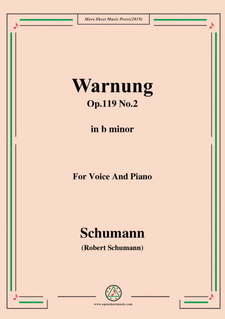 Schumann-Warnung,Op.119 No.2,in b minor,for Voice&Piano (arr. MSM)