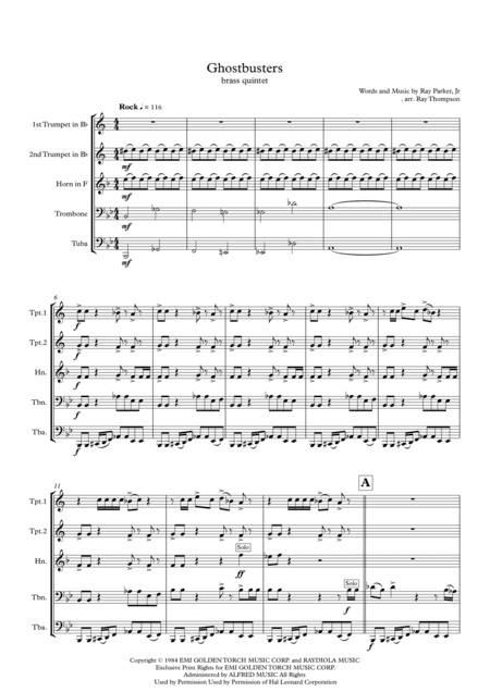 Ghostbusters (arr. Ray Thompson)