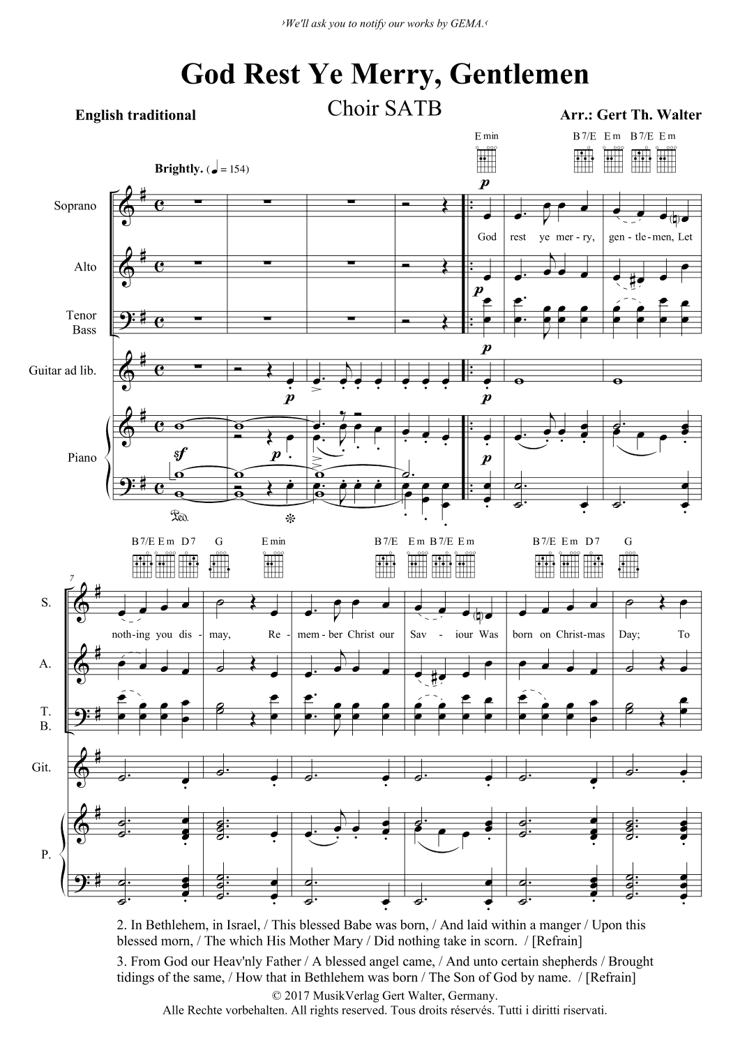 God Rest Ye Merry, Gentlemen (arr. Gert Th. Walter)