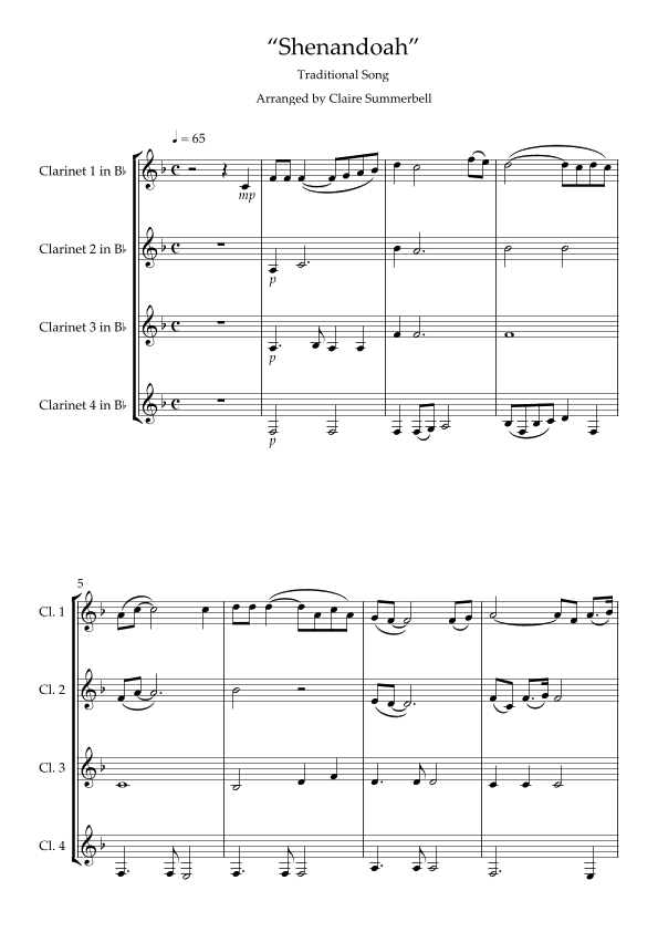 Shenandoah (arr. Claire Summerbell)