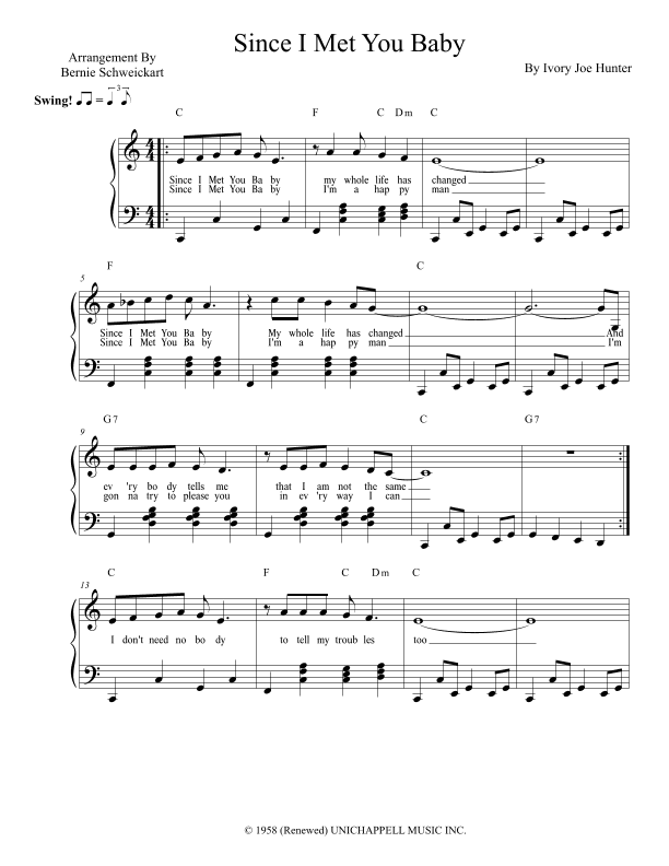 Since I Met You Baby (arr. Bernie Schweickart)