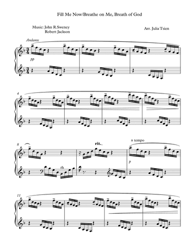 Fill Me Now/Breathe on Me, Breath of God, piano solo (arr. julia tsien)
