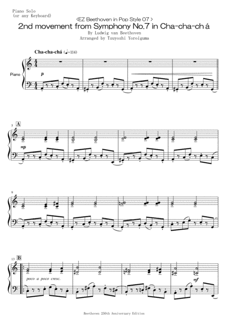2nd movement from Symphony No.7 in Cha-cha-chá (arr. Tsuyoshi Yoroiguma)