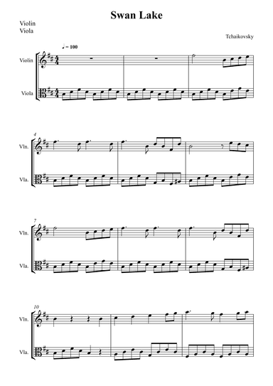 Swan Lake Theme - Tchaikovsky (arr. Wesley S. SIlva)