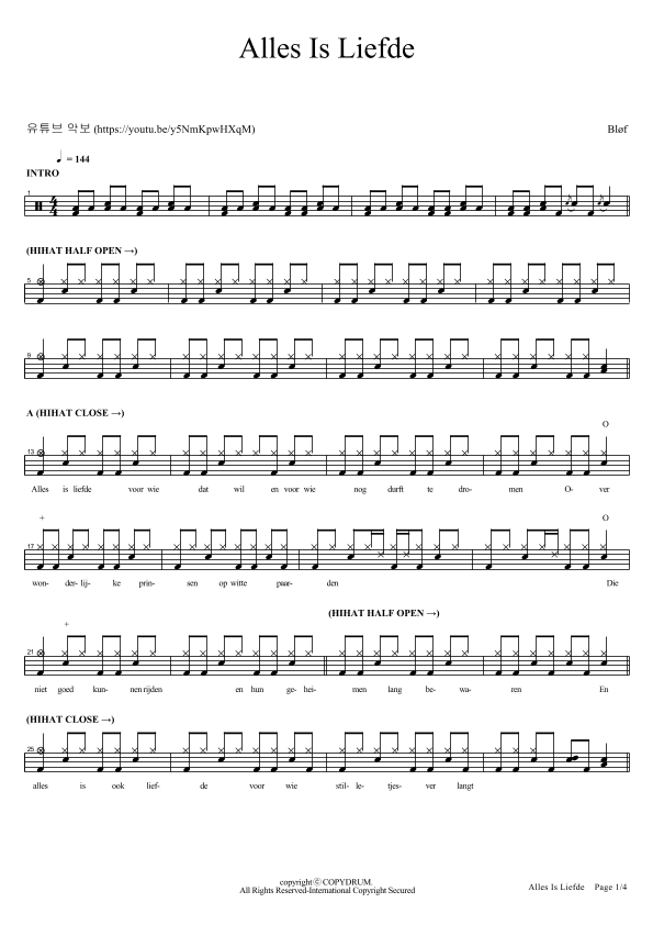 Alles Is Liefde (arr. COPYDRUM)