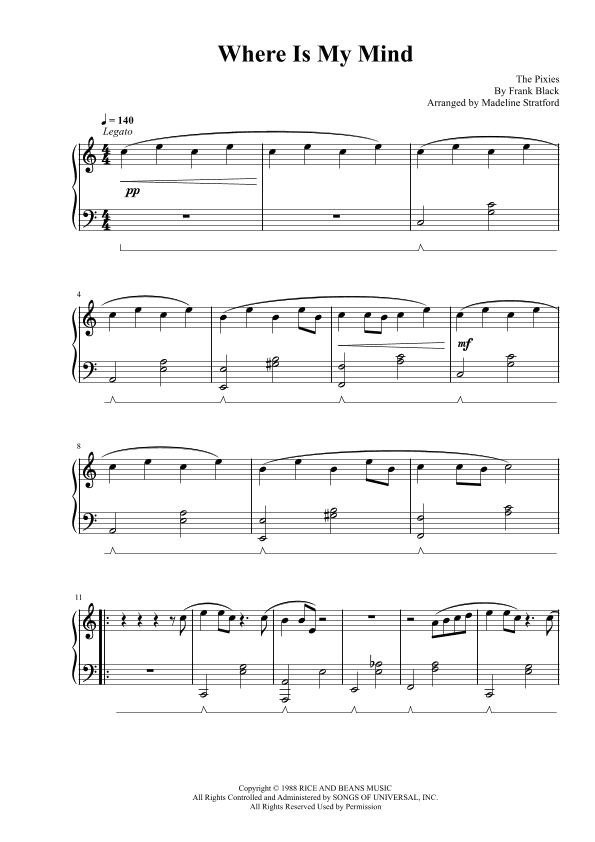 Where Is My Mind? (arr. Madeline J Stratford)