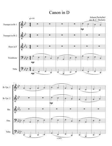 Canon in D (Brass Quintet) (arr. B. C. Dockery)