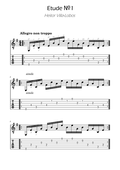 Villa Lobos - Etude No. 1 - TABs (arr. Ygor Nunes)