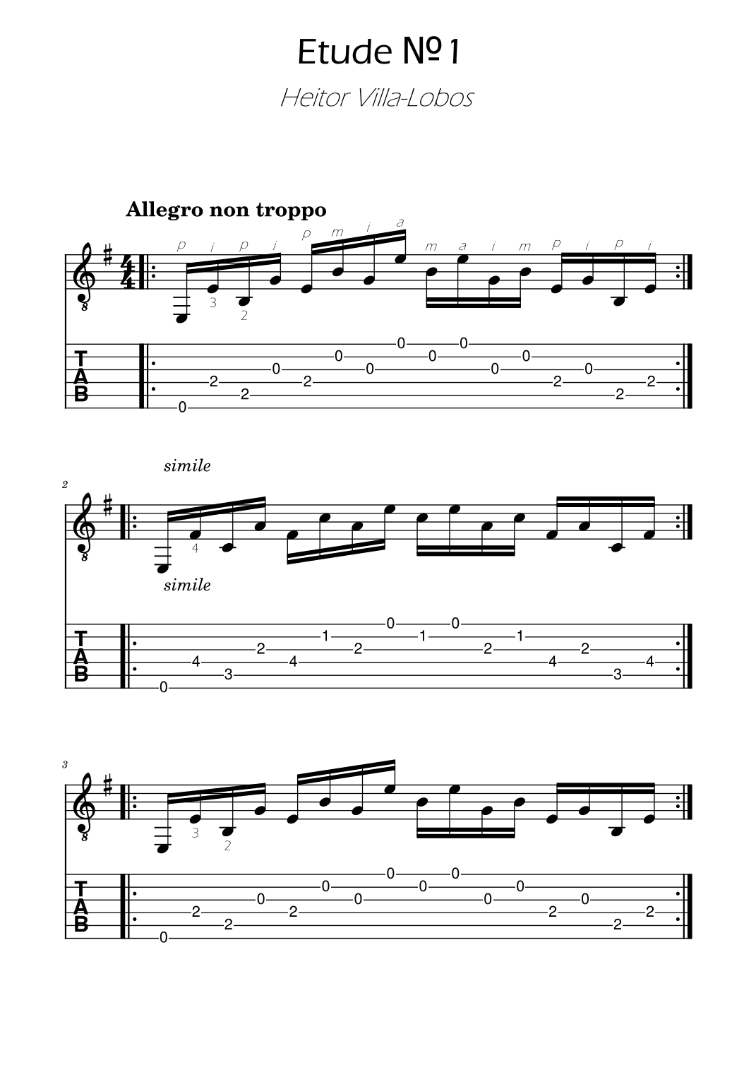 Villa Lobos - Etude No. 1 - TABs (arr. Ygor Nunes)